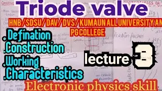 Triode valve|| Bsc1yer1 sem || Electronic physics skill | lecture 3|| Hnb SDSU DAV DVS Hin& english