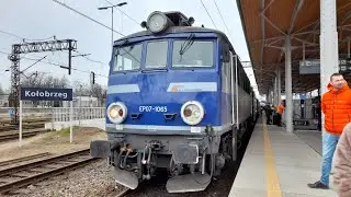8.04.2023 pociągi na stacji Kołobrzeg przejazd w kabinie SM42