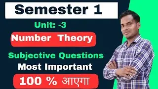 Unit 3 Number  Theory Subjective Long & Short Questions | Semester 1  Set Theory