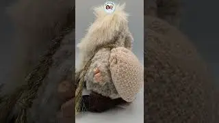Woolberry Russ Berrie Plush Sitting Santa with Faux Fur Parka & Toy Bag