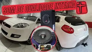 SOM FIAT BRAVO SPORTING MANUAL COM TETO / KIT 2 VIAS OPHERA OP90 / CAIXA AMPLIFICADOR OPHERA SLIM
