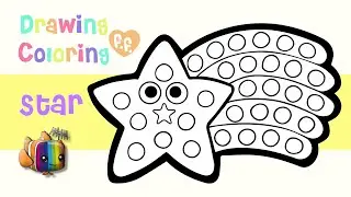 Shooting Star Pop It Toy Drawing & Coloring for Kids & Toddlers | Basic Art Tips