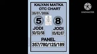 20-01-2026 KALYAN MATKA | SATTA MATKA | KALYAN CHART | KALYAN OPEN TODAY | KALYAN PANEL CHART| MATKA