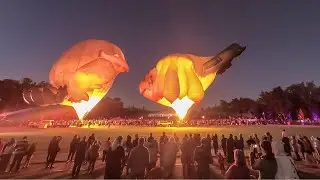 Timelapse of the Skywhale and Skywhalepapa hot air balloons