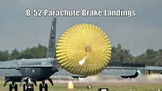 B-52 Parachute Brake Landings - RIAT 2023 RAF Fairford