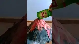 Creating Volcano 🌋 Science project #schoolproject #craft #science