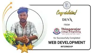CONGRATULATION || DEVA || THIAGARAJAR || WEB DEVELOPMENT || INTERNSHIP || IZEON IT TRAINING