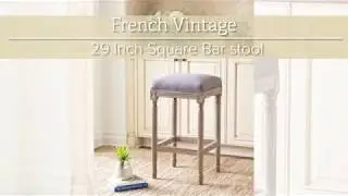 Abbyson - French Vintage 29 Inch Square Barstool