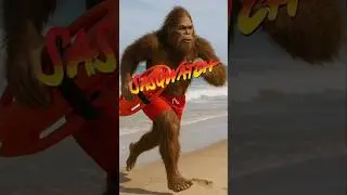 Bigfoot/Sasquatch as lifeguard #Baywatch #rescue #hero #shorts #reels #viral #funny #meme #fyp #lol