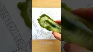 Drawing Deadpool &hearts;️ Chemical Spill Art 🧪 #deadpool3 #art #shorts