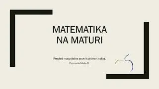 Matematika na maturi 1. del | Matematika na maturi