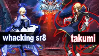 BBCF: whacking sr8 (Es) vs Takumi (Jin) Blazblue Central fiction Ranked Match
