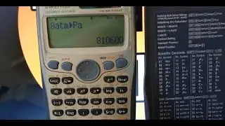 how to convert atm to pascal on casio fx991es plus calculator