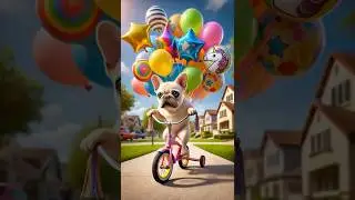 Dog's Gentle Mission: A Colorful Dream for the Little Frenchie! 🦄🎈