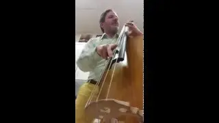 Two NYC Upright Bass Players JAM Backstage