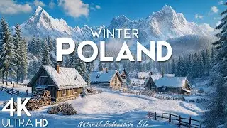 Зимняя Польша 4K Ultra HD ❄ Зима в Европе, живописный расслабляющий фильм с расслабляющей фортепианн