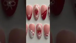 Pearl Plaid Design | Cute French Fake Nails.........  