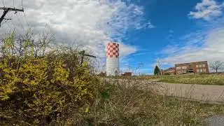 Water Tower and Morris Building in Spring