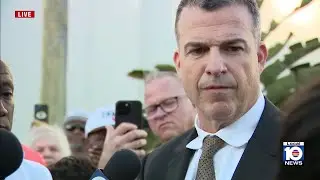 Miami Hurricanes' Mario Cristobal speaks to reporters after returning home from Fiesta Bowl win