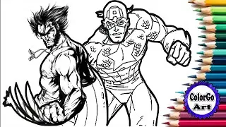 Captain America Coloring pages || Wolverine Coloring || Superheroes Coloring @colorgoart
