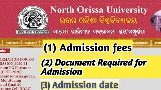 North Odisha University admission process/fees/Document required for admission/help line number|CPET