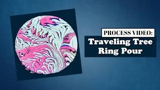 PROCESS VIDEO: Traveling Tree Ring POUR ART with Blue, Pink, Mint, and Black
