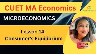 CUET MA Economics | Microeconomics | Lesson 14: Consumer's Equilibrium | Budget Line | Optimisation