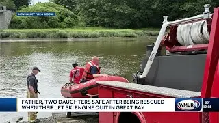 Father, two daughters safe after being rescued when their jet ski engine quit in Great Bay