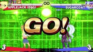 MY LITTLE PONY MUGEN JUS: TWILIGHT, PINKIE PIE, APPLEJACK & SUNSET SHIMMER (EQG) VS SUGARCOAT