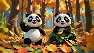 Two Playful Pandas Jump in Leaves | Fun Counting & Action Song for Kids | Nursery Rhymes and