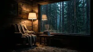 Miracle Deep Rain Sounds in a Dark Forest Cabin with Warm Lamp for Deepest Sleep Ever ⛈️💤