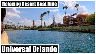 Universal Orlando Resort Relaxing 4K Boat Ride from CityWalk to Hard Rock Hotel and Portofino Bay