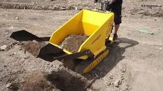 Prezentare si probe lucru roaba cu motor si incarcator frontal Stager RMT 500SI
