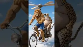 Singa yang kekar kayak atlet sama kucing  yang gemuk-gemuk manis #AnimalComedy #KreasiAI #HewanUnik