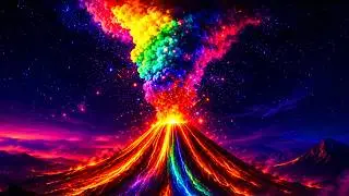 Rainbow Lava & Colorful Volcano Smoke | 4K OLED TV Screensaver | Relaxing Music