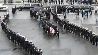 Procession And Memorial Service Honoring Fallen Officer