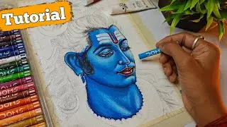 Lord Shiva Drawing  With Oil Pastel Colour 🚩😍 | Mahadev Ji oil pastel drawing | Step by step#mahadev