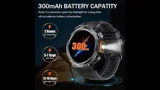 Amazon com  Military Smart Watch for Men with LED Flashlight 1 45&rdquo; Rugged Waterproof Smart Watch wit