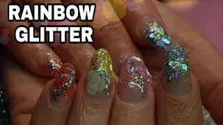 ACRYLIC NAILS RAINBOW GLITTER | HOLOGRAPHIC💖