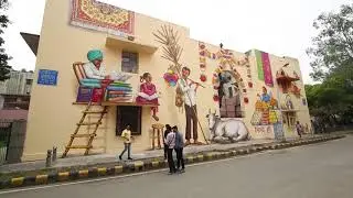 PHOTOWALK at Painted Walls, Lodhi Art District,  Art Wall Lodi Colony