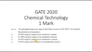 GATE 2020 chemical technology | Chemical engineering | #GATE| #GATEchemicalengineering