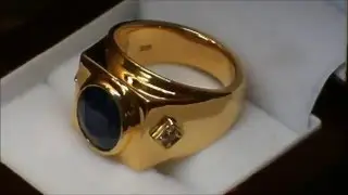 YARING PLATERO Video 96 - Big Men's Sapphire Ring (Description and Services below)