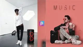 MUSIC Lovers photo editing tutorial in PicsArt | Picsart manipulation photo editing - KR Editing
