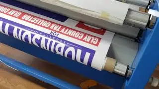 How to trim a full roll of printed vinyl really quick using a laminator!