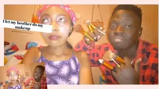 I Let My Brother  Do My Makeup 😂//bad idea