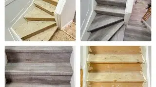How To Install Pie Steps, Angled Stairs, Winders Staircase With Vinyl Plank nosing