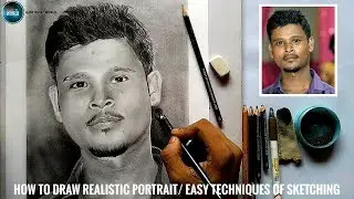 How to draw a accurate portrait from a photo step by step.