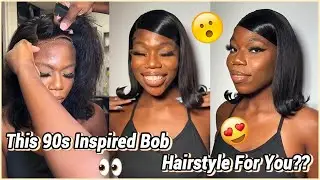 Deserve A Shout!🥺 90s Inspired Bob Hairstyle~ HD Lace Bob Wig Install #Elfinhair Honest Review