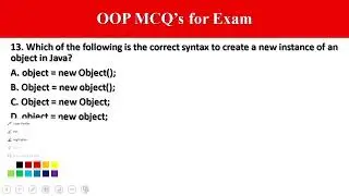 Top 20 Exam MCQ's in Object Oriented Programing Language Java