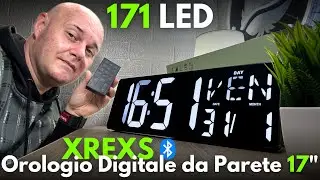 OROLOGIO DIGITALE DA PARETE 17” A 171 LED 2025! BLUETOOTH TELECOMANDO SVEGLIA TIMER E TEMPERATURA